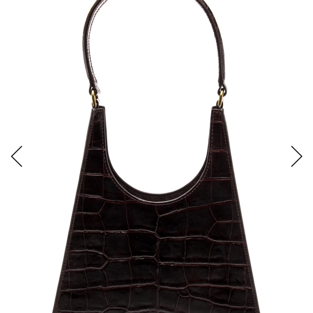 Staud Embossed Leather Shoulder Bag - Brown